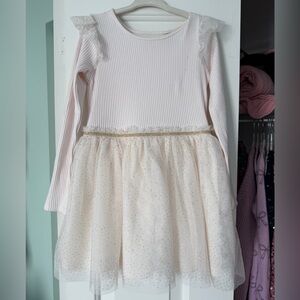 The Children's Place Cream and Gold Casual Dress